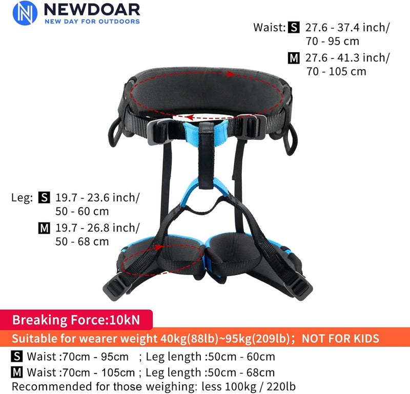 Newdoar Climbing Harness, Mountaineering Rock Climbing Harness, Men Women Tree Ice Climbing Half Body, Safety Belt Rappelling - Image 2